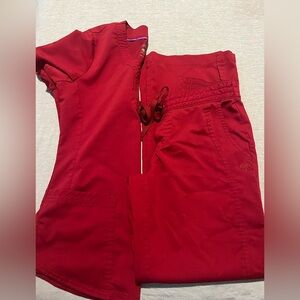 Healing Hands Red Scrub Set XXS
